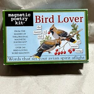 Magnetic Poetry Bird Lover Kit Green 240+ Word Magnets Avian Theme 3163
